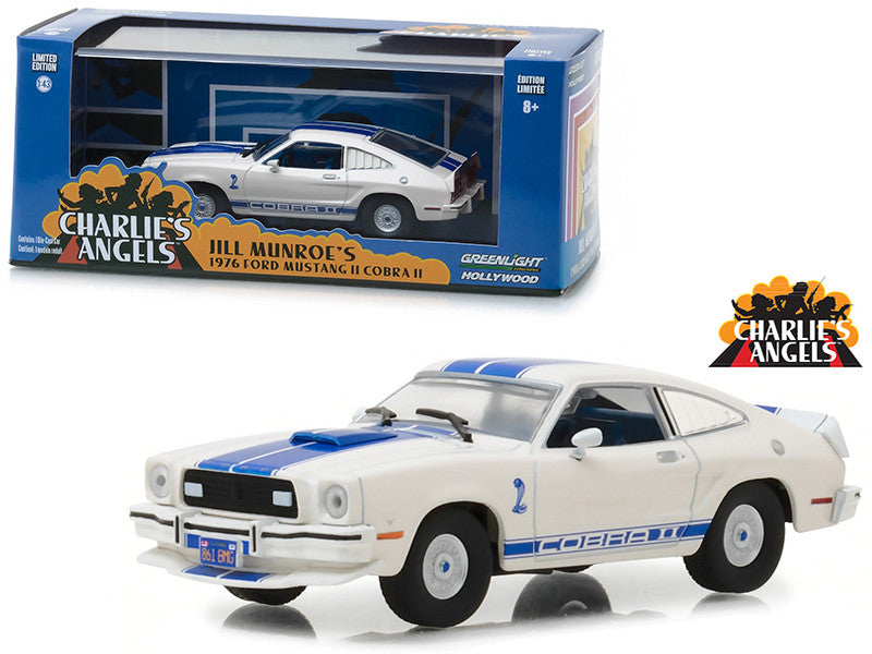 1976 Ford Mustang Cobra II White "Charlie's Angels" (1976-1981) TV Series 1/43 Diecast Model Car  by Greenlight-0