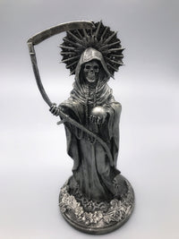 Santa Muerte Statue, Hand Painted Sculpture | Mexican Saint of Death Altar Statue | Gothic Figurine, Dia de los Muertos Decor