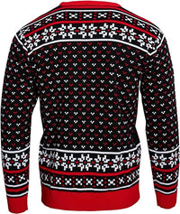 Skull Santa Claus Bones Lights and Snowflakes Sweater
