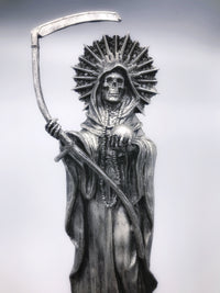 Santa Muerte Statue, Hand Painted Sculpture | Mexican Saint of Death Altar Statue | Gothic Figurine, Dia de los Muertos Decor