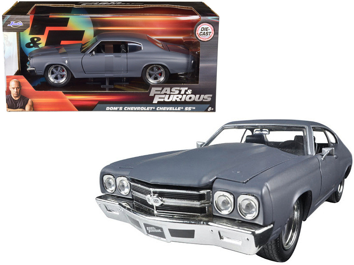 Dom's Chevrolet Chevelle SS Matt Gray "Fast & Furious" Movie 1/24 Diecast Model Car by Jada-0