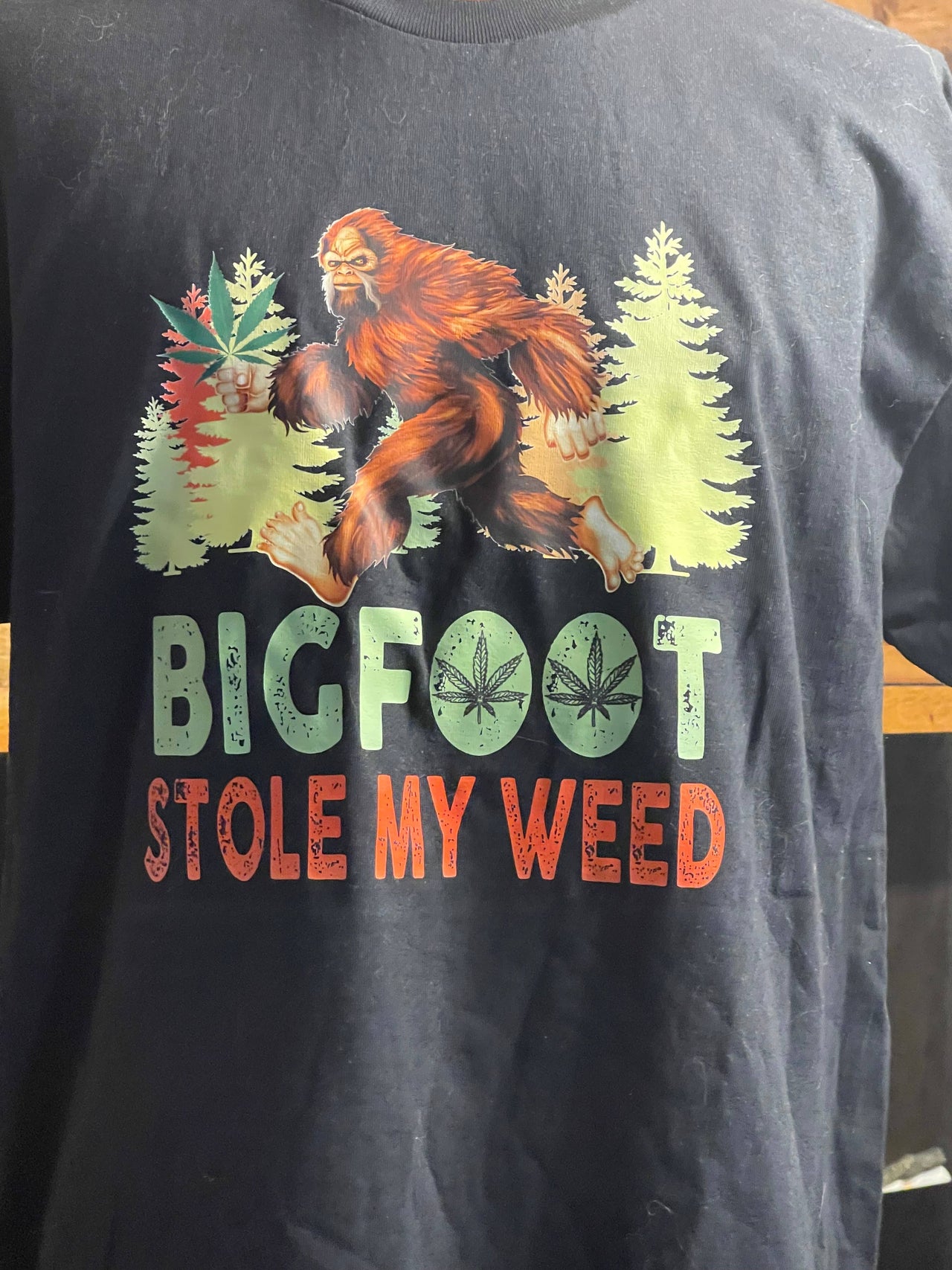 Bigfoot stole my weed t-shirt (black)