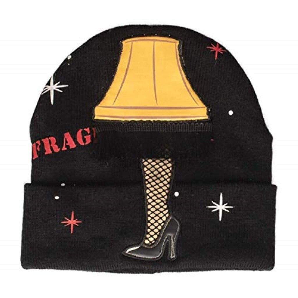 A Christmas Story Fragile Leg Lamp with Lights & Tassels Beanie