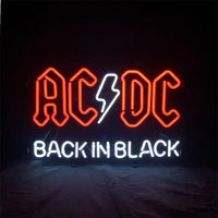 AC DC Back in Black Neon Sign