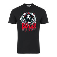 Halloween Horror Booo Ghostface 1 Distressed Graphic Tee Shirt