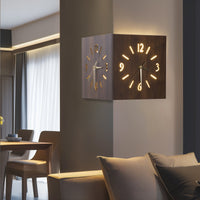 Sounds Activated Backlit Wooden Wall Clock Corner Clock-0