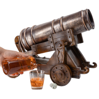 Cannon Wine & Whiskey Decanter Set, Handmade Extra Large Vintage Replica 750ml Decanter 21