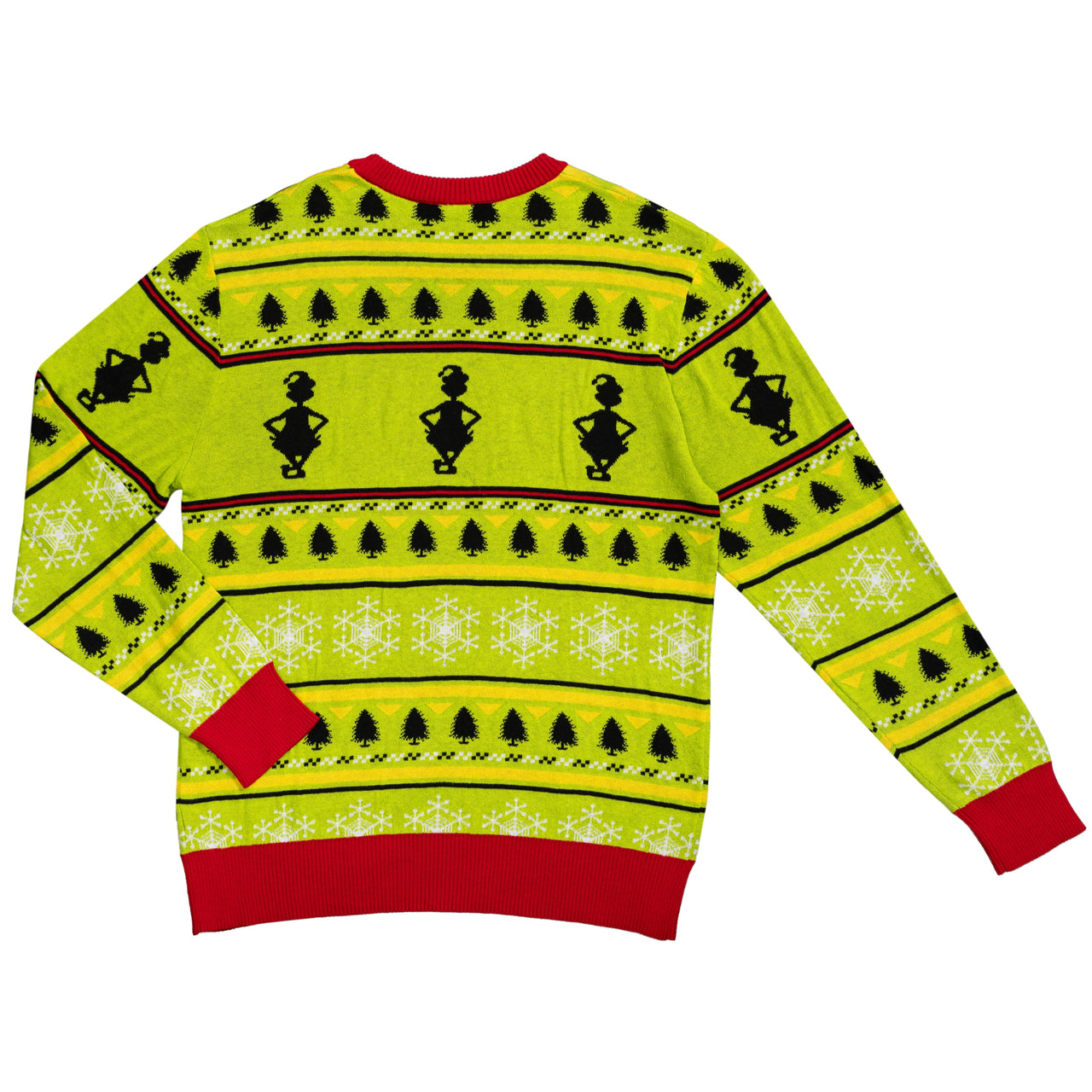 Grinch Head Santa Hat Wreath Sweater