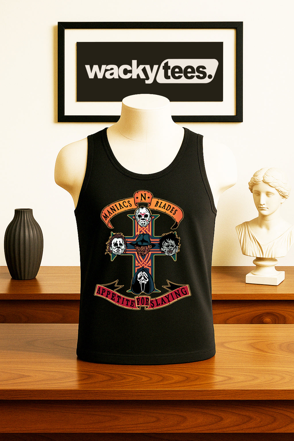 Maniacs N Blades Appetite For Slaying Horror Terror Halloween Graphic Tee Shirt