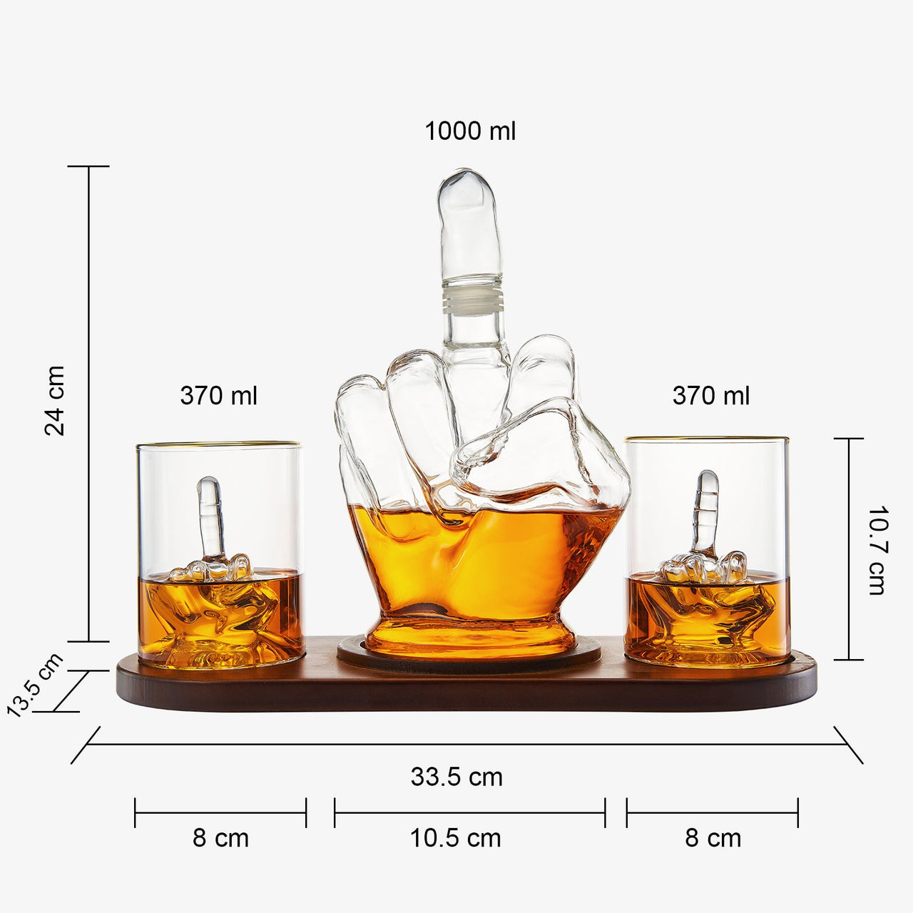The Wine Savant Middle Finger Decanter Novelty Whiskey & Wine Decanter Set, Mahogany Wood, Funny Gift for that Someone You Love! Middle Finger Gift For Adults, Flip Off Gift, Funny Gifts, Gag Gift-4