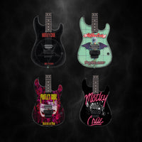 The Complete Mötley Crüe Album Cover Mini Axe Set – All 4 Official Mini Guitar Designs