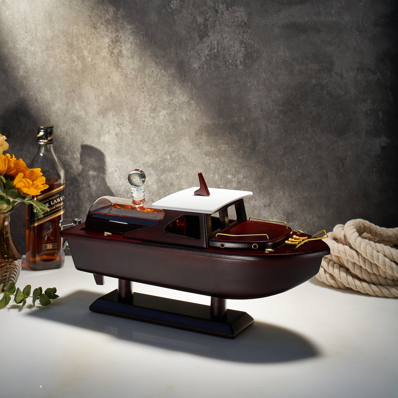 Boat Ship Whiskey & Wine Decanter Ship - The Wine Savant Ship Decanter Set 800ml - Drink Dispenser for Wine, Whiskey, Ship In A Bottle Decanters Bar Set, Liquor Scotch Bourbon, Boating Mariner Gifts-1