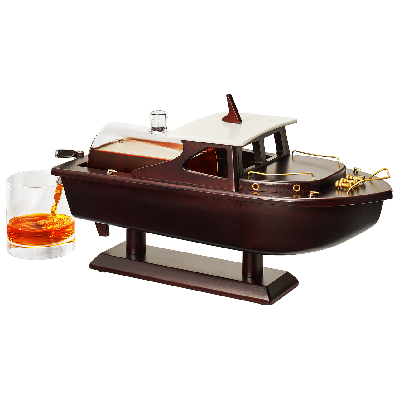 Boat Ship Whiskey & Wine Decanter Ship - The Wine Savant Ship Decanter Set 800ml - Drink Dispenser for Wine, Whiskey, Ship In A Bottle Decanters Bar Set, Liquor Scotch Bourbon, Boating Mariner Gifts-0