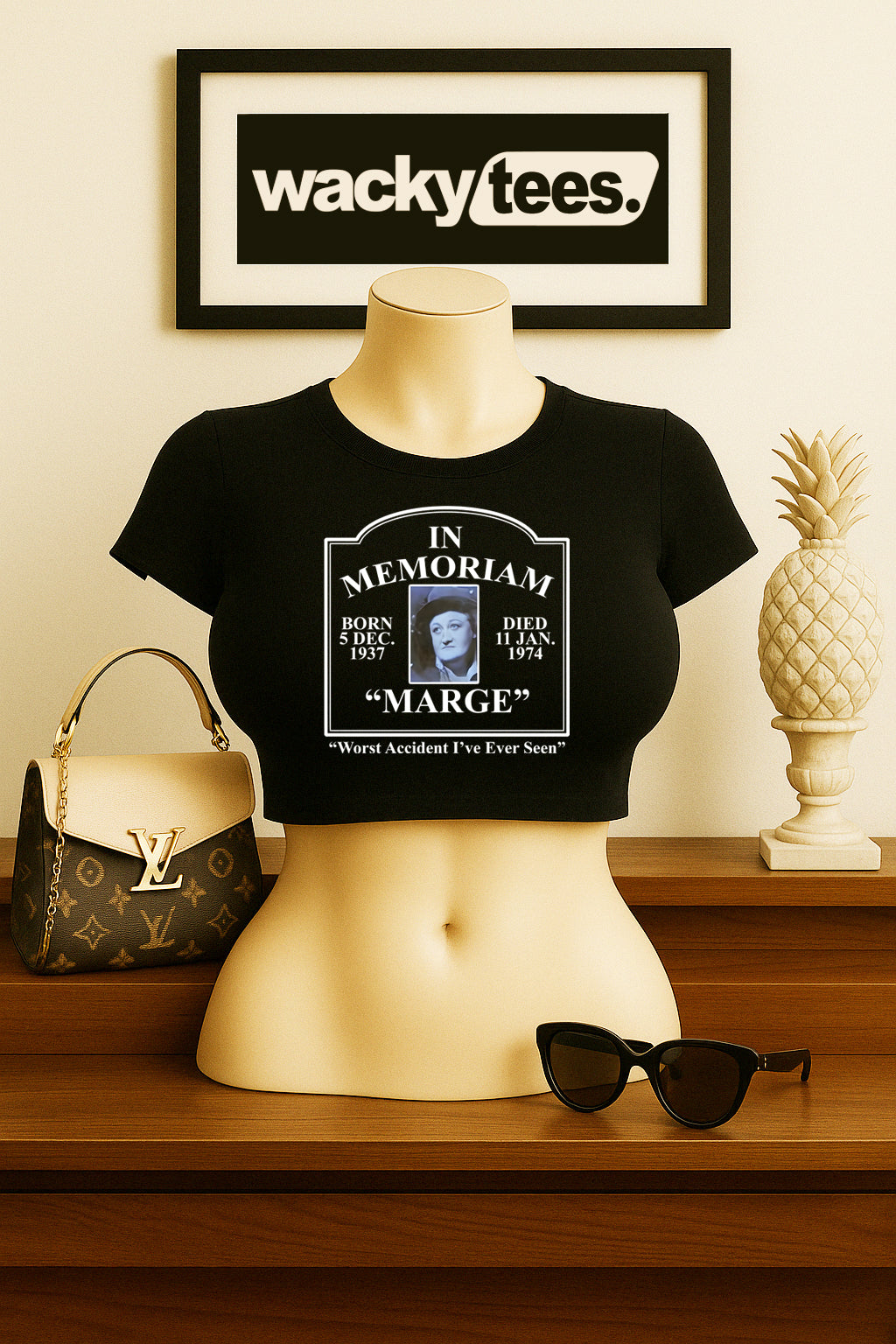 Pee Wee Herman In Memoriam of Large Marge Big Adventure Memory Graphic Tee Shirt
