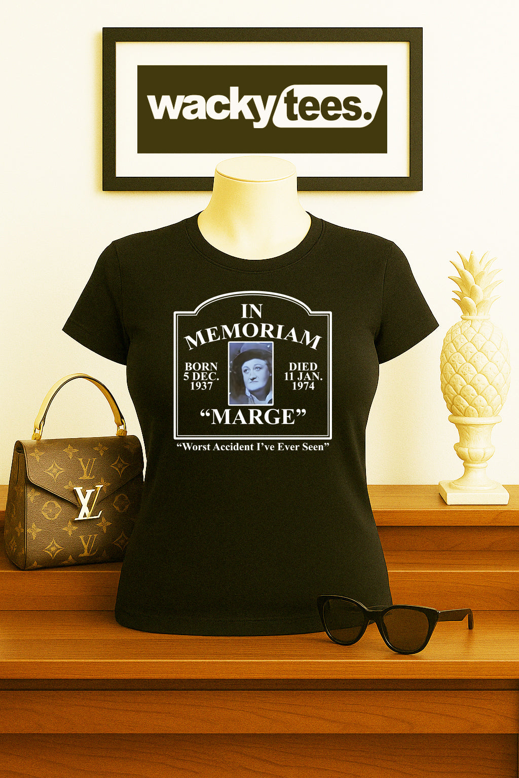 Pee Wee Herman In Memoriam of Large Marge Big Adventure Memory Graphic Tee Shirt