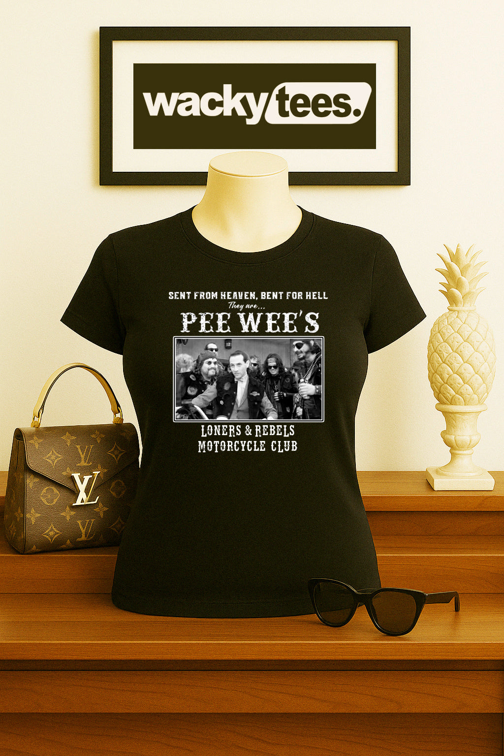 Pee Wee Herman Loners and Rebels Motorcycle Club Graphic Tee Shirt
