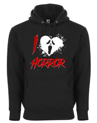 I Love Horror Halloween Ghostface Scream Killer Style Graphic Tee Shirt