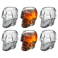 Skull Shot Glasses Set of 6 by The Wine Savant - 3oz Skull Glasses 3
