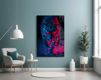 Neon Leopard Glass Wall Art