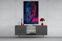 Neon Leopard Glass Wall Art