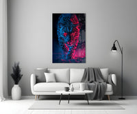 Neon Leopard Glass Wall Art