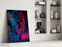 Neon Leopard Glass Wall Art