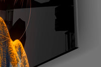 Neon Jaguar Glass Wall Art