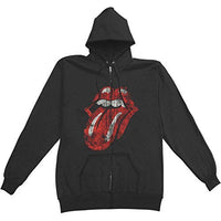 The Rolling Stones Distressed Tongue Zip-Up Hoodie [Sweatshirt]