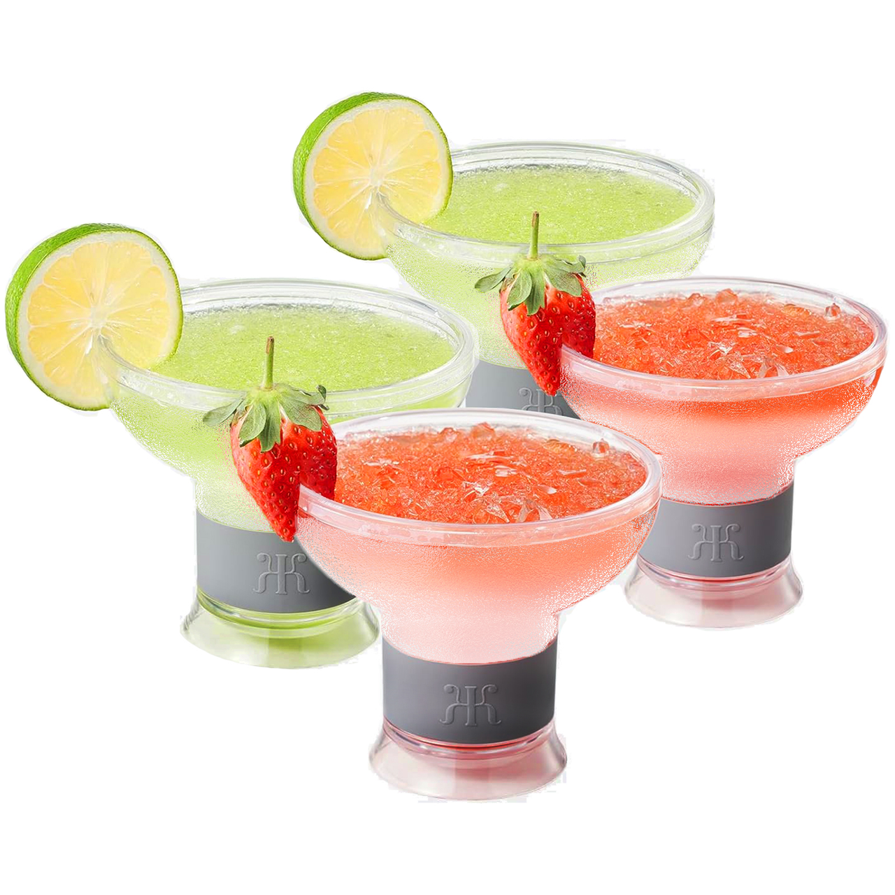 Frozen Margarita & Cocktail Chiller Glasses | Set of 4 | 12 OZ Unbreakable Tritan Acrylic-0