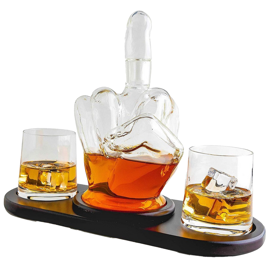 Middle Finger Novelty Whisky Decanter by The Wine Savant-0