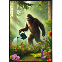 Bigfoot in the Garden Poster Print