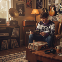 Black Sabbath Sweater - Record Store Setting