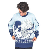 Bob Ross Happy Little Holidays Sweater