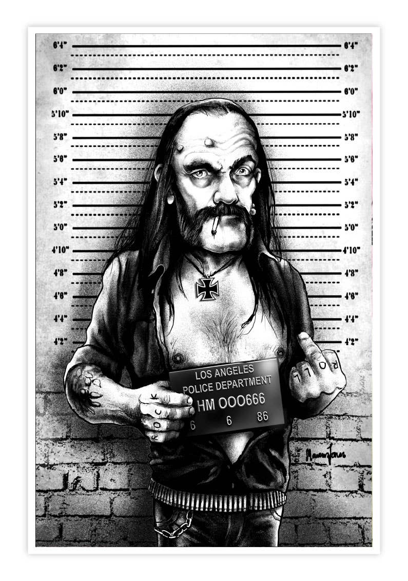 Lemmy Mugshot - Lemmy Kilmister Motorhead Art Print