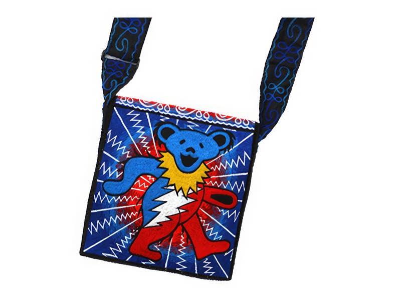 Grateful Dead Dancing Bear Hand Embroidered bag