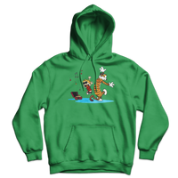 Calvin and Hobbes Dancing with Record Player Unisex Hoodie-8
