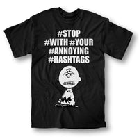 Charlie Brown #Hashtags T-Shirt Tee