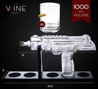 Uzi Submachine Gun Whiskey Gun Decanter and 4 Liquor Glasses - Tik Tok Gun Decanter & Glass Set - Gun Gifts for Men - Whiskey Decanter Set - Bourbon & Scotch Decanter - Firearm Shooting Gifts for Dad-2
