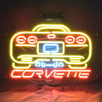 Yellow Corvette Auto Car Neon Signs Light