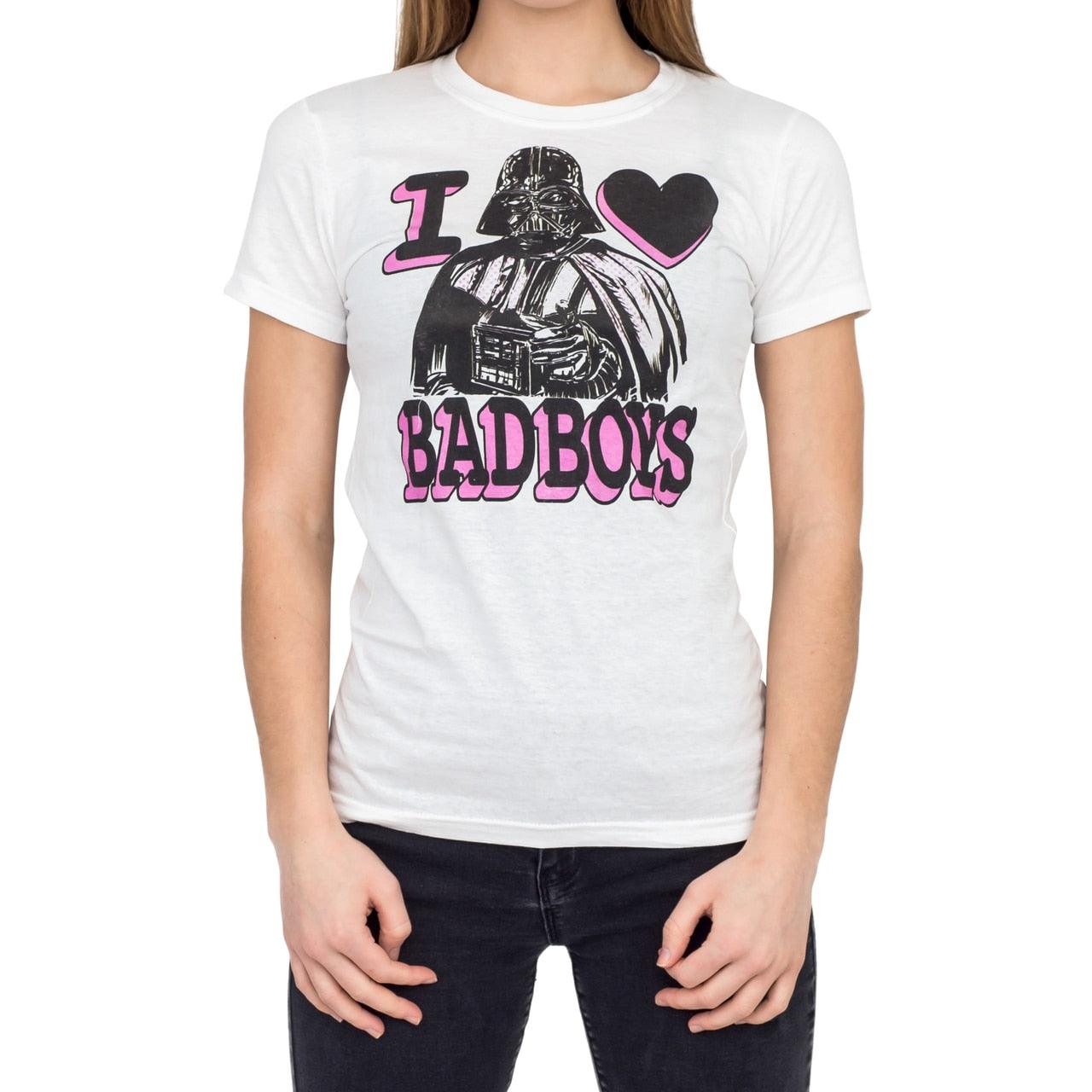 Darth Vader Pink and Black Print I Heart Bad Boys T-shirt