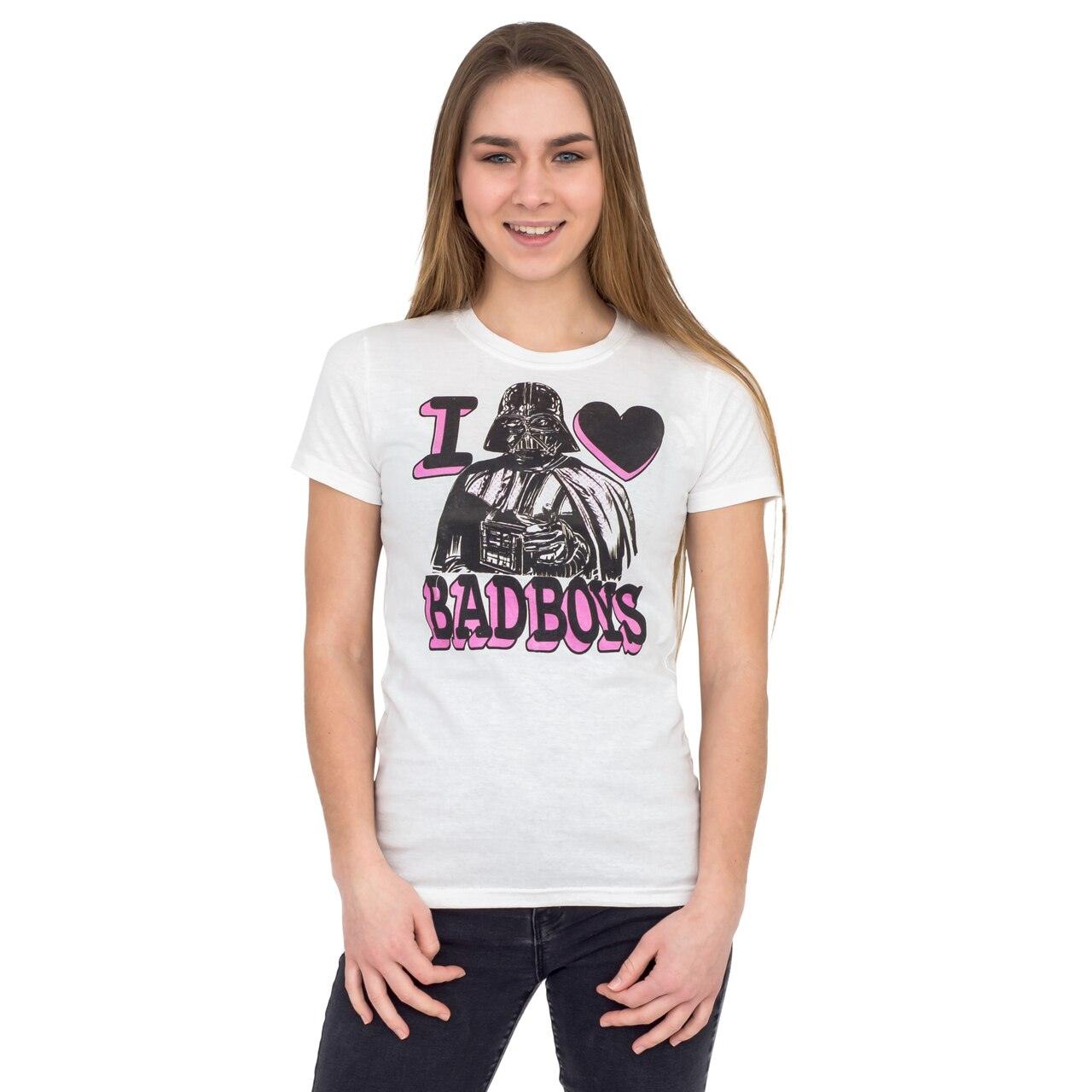 Darth Vader Pink and Black Print I Heart Bad Boys T-shirt