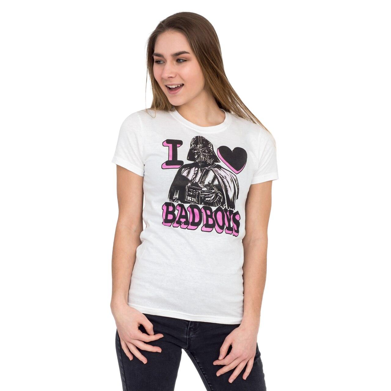 Darth Vader Pink and Black Print I Heart Bad Boys T-shirt