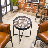 Industrial Style Mechanical Clock Coffee Table-1
