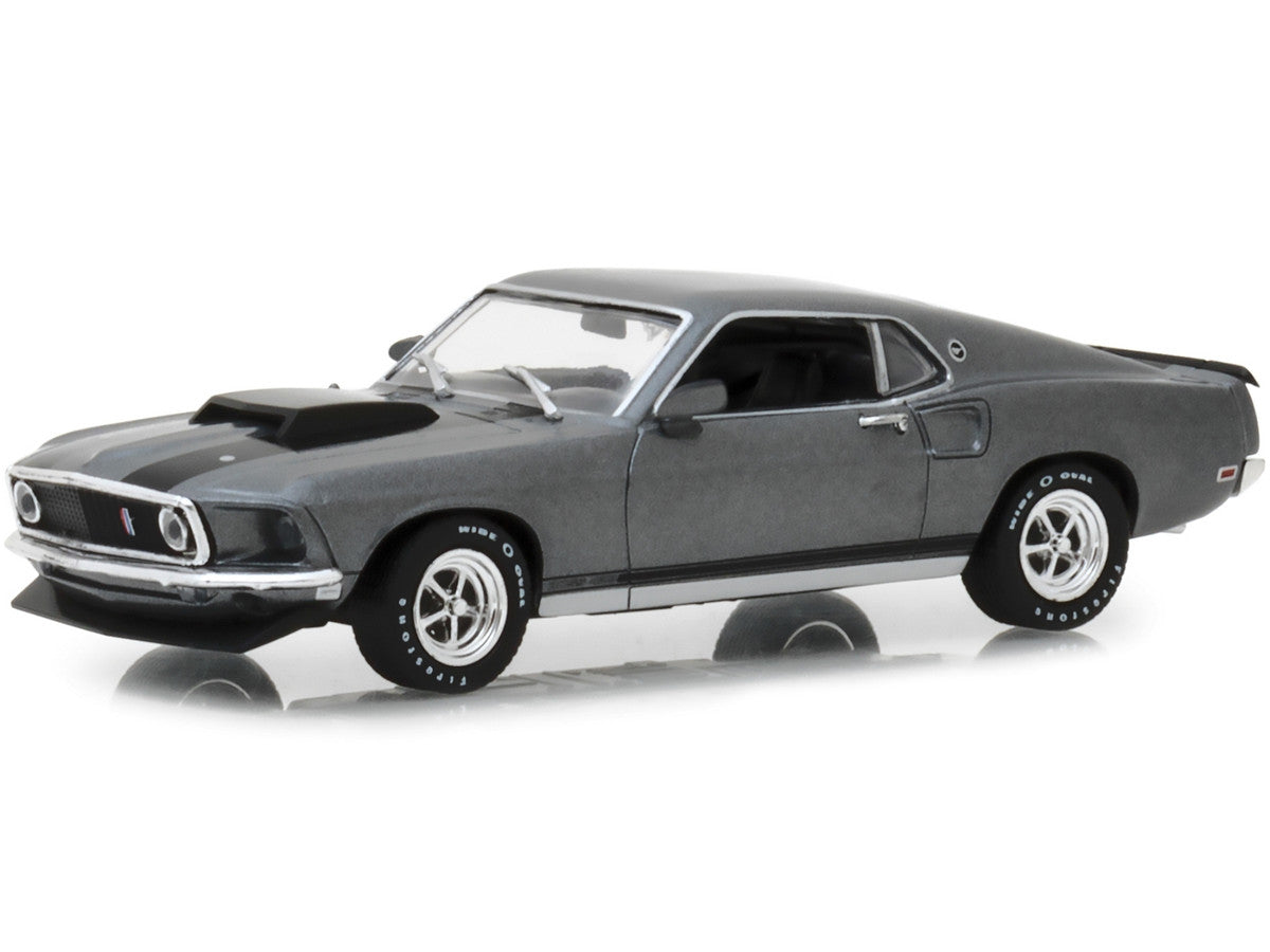 1969 Ford Mustang BOSS 429 Gray with Black Stripes "John Wick" (2014) Movie 1/43 Diecast Model Car by Greenlight-1