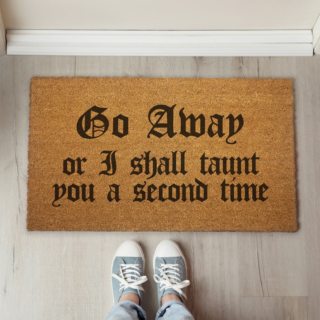 Go Away or I Shall Taunt You Door Mat