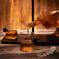 Guitar Whiskey & Wine Decanter & Mahogany Base - The Wine Savant 1000 ML Glass Decanter with 2 10oz Glasses 14