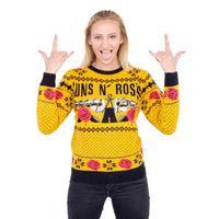 Guns N' Roses Hard Rock Band Text and Logo Ugly Christmas Xmas Sweater