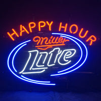 Happy Hours Miller Lite Beer Neon Sign Light