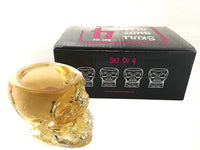 Monkey and Heroes Extra Large Skull Shot Glasses Set of 4, Use Skull Head Cup For A Whiskey, Scoth and Vodka Shot Glass, 3 Ounces-4