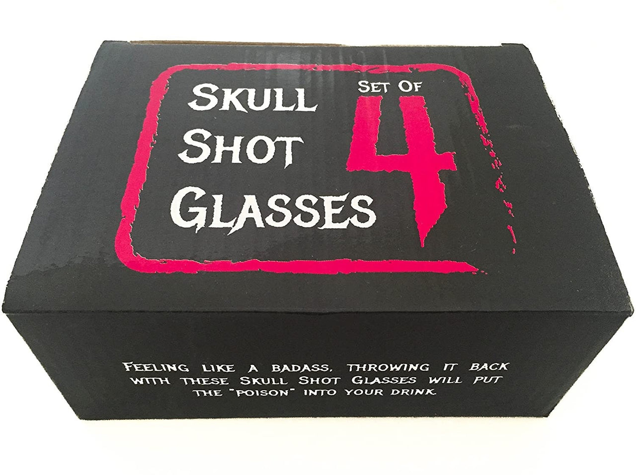 Monkey and Heroes Extra Large Skull Shot Glasses Set of 4, Use Skull Head Cup For A Whiskey, Scoth and Vodka Shot Glass, 3 Ounces-3